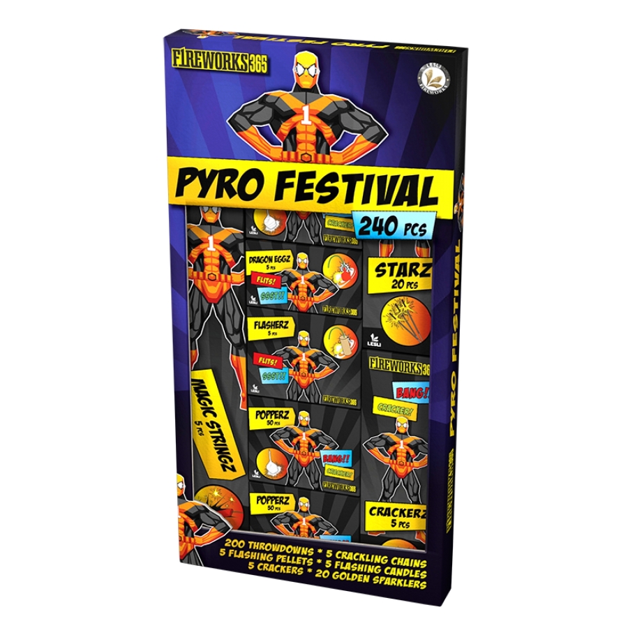 Pyro Festival Mega Box pakket - Lesli Fireworks (240 stuks / doos)