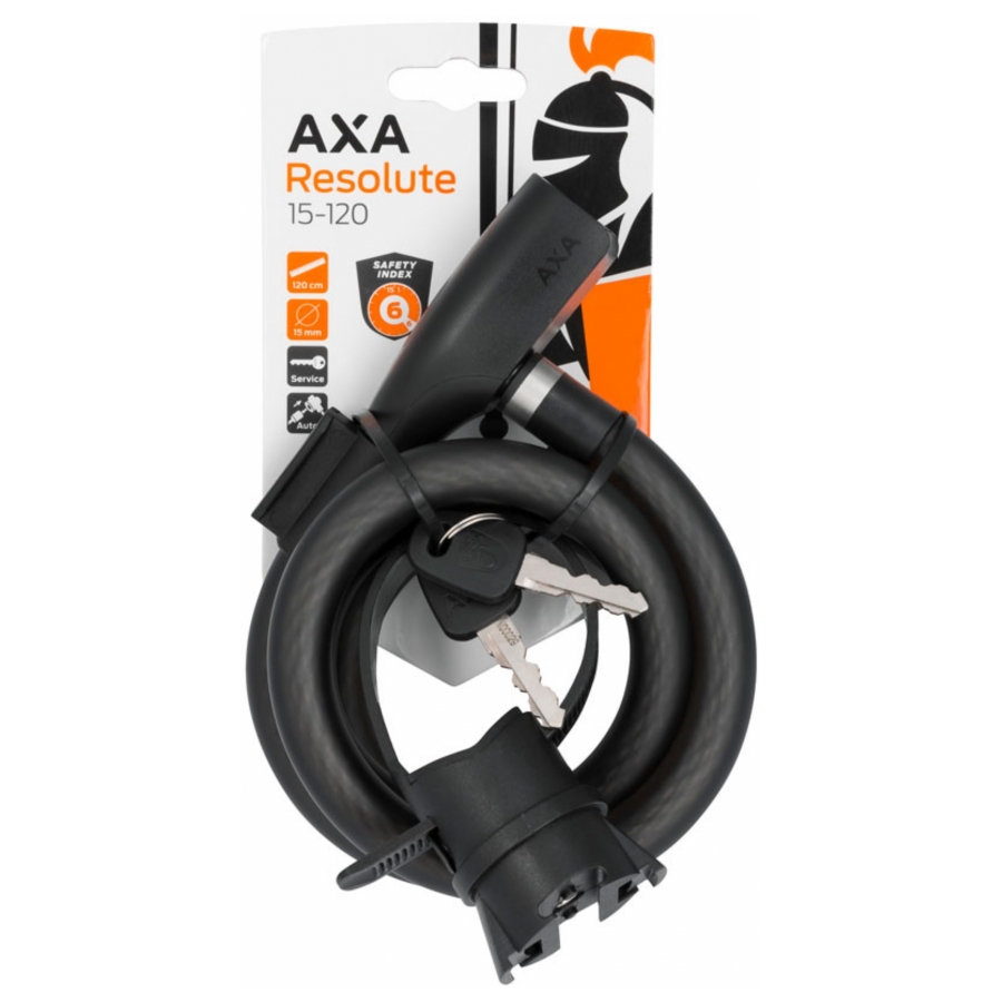 Kabelslot AXA Resolute 15mm x 120cm zwart