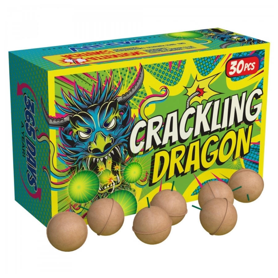 Crackling Dragon knetterballen - Vulcan Fireworks (30 stuks / doos)