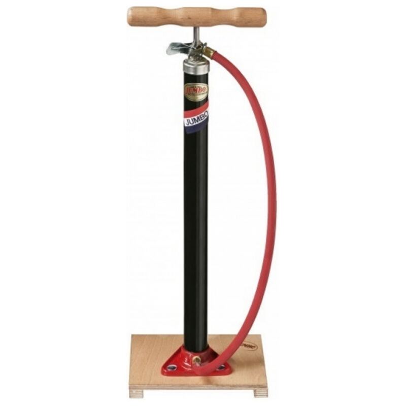 Fietspomp Jumbo Classic staal / hout zwart
