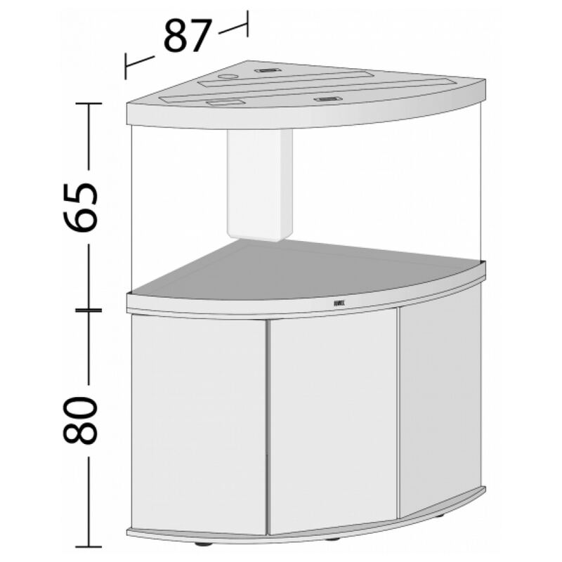 JUWEL Trigon 350 SBX Aquariumcombinatie met LED-verlichting, filter, verwarming en onderkast. Wit