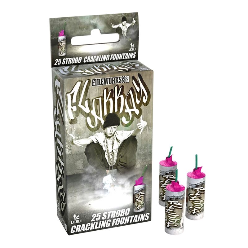 Flakkas Strobo Crackling Fountains fonteinen - Lesli Fireworks (25 stuks / pak)