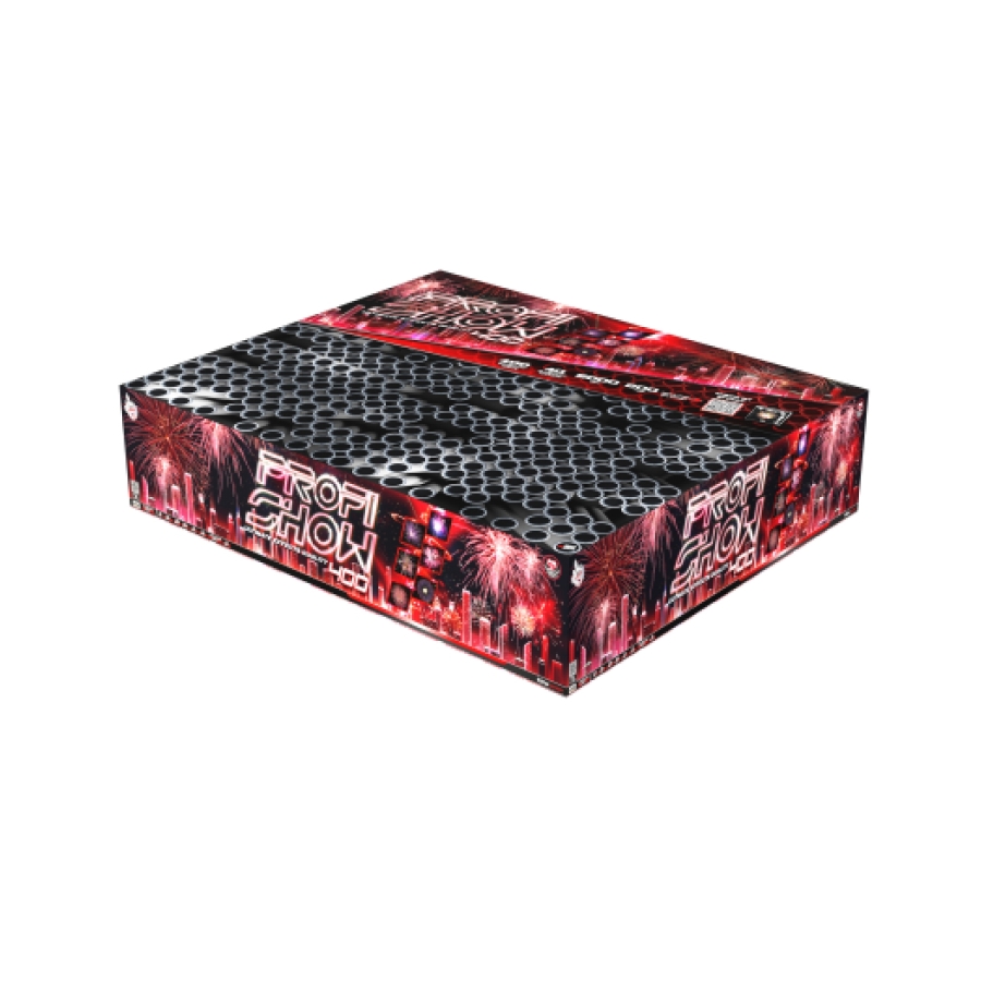 Profi Show Multishape 400 compound cakebox - Klasek Pyrotechnics (2000 gram / 400 schots)