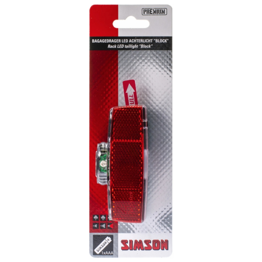 Achterlicht Simson DC0804A Drager naafdynamo LED rood