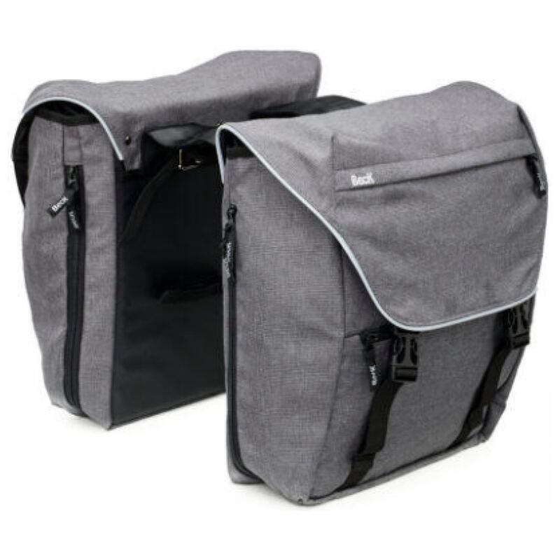 Fietstas Beck Sporty Deluxe dubbel 30 liter grijs