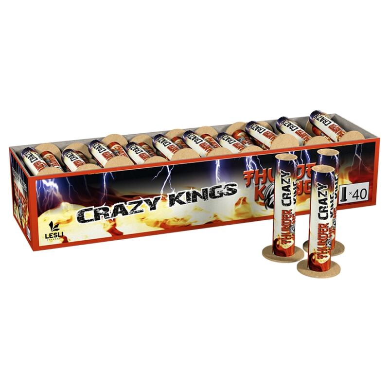 Crazy Kings single tubes - Lesli Fireworks (40 stuks / pak)