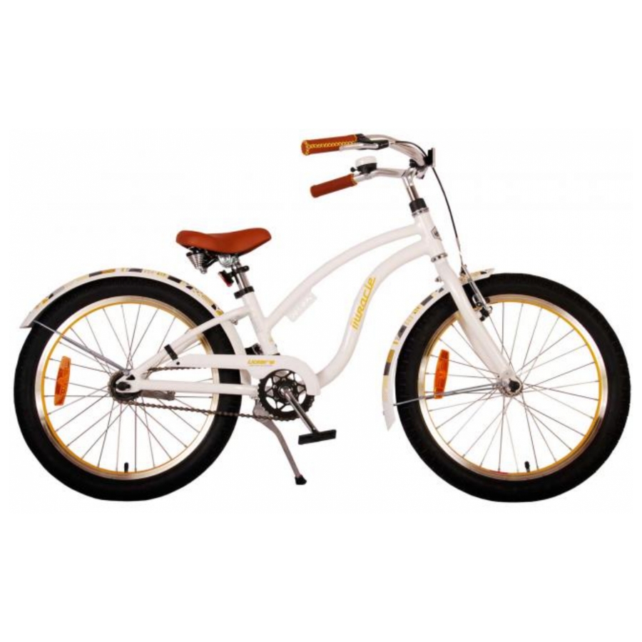 20 inch Volare Miracle Cruiser wit/geel unisex