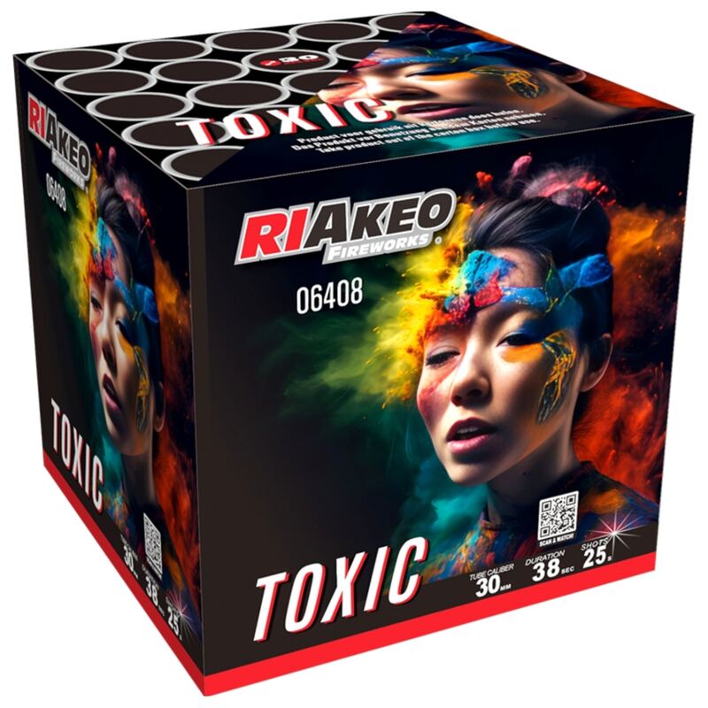 Toxic siercake - Riakeo Fireworks (500 gram / 25 schots)
