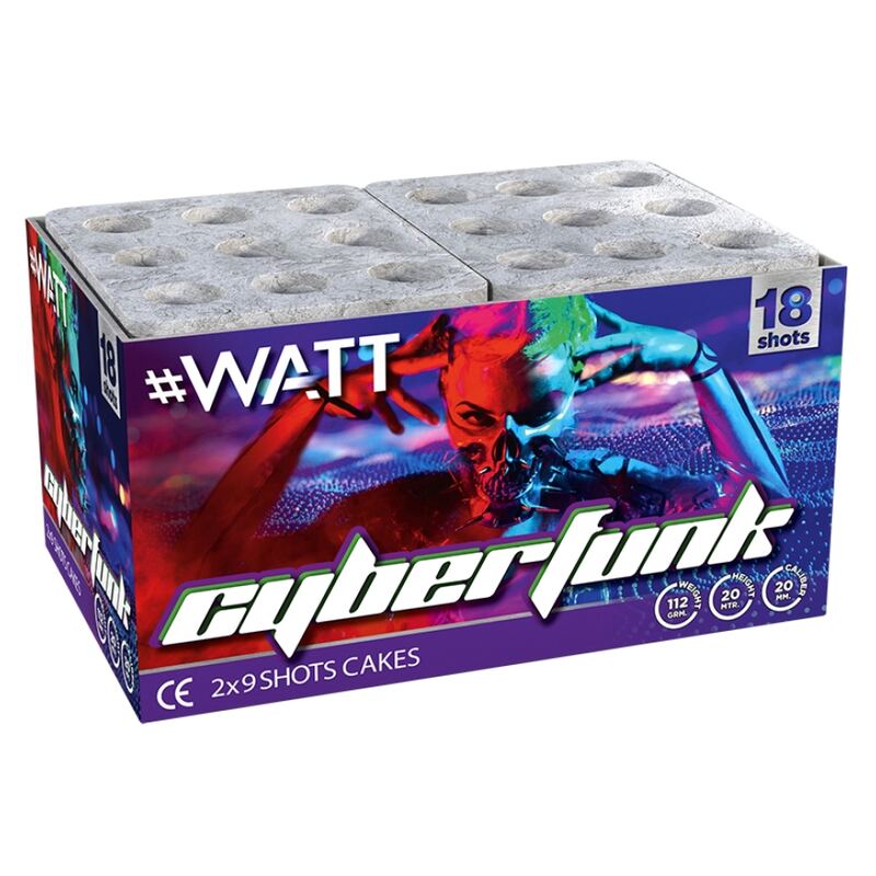 Cyberfunk Combideal siercake - #WATT Fireworks (125 gram / 18 schots))