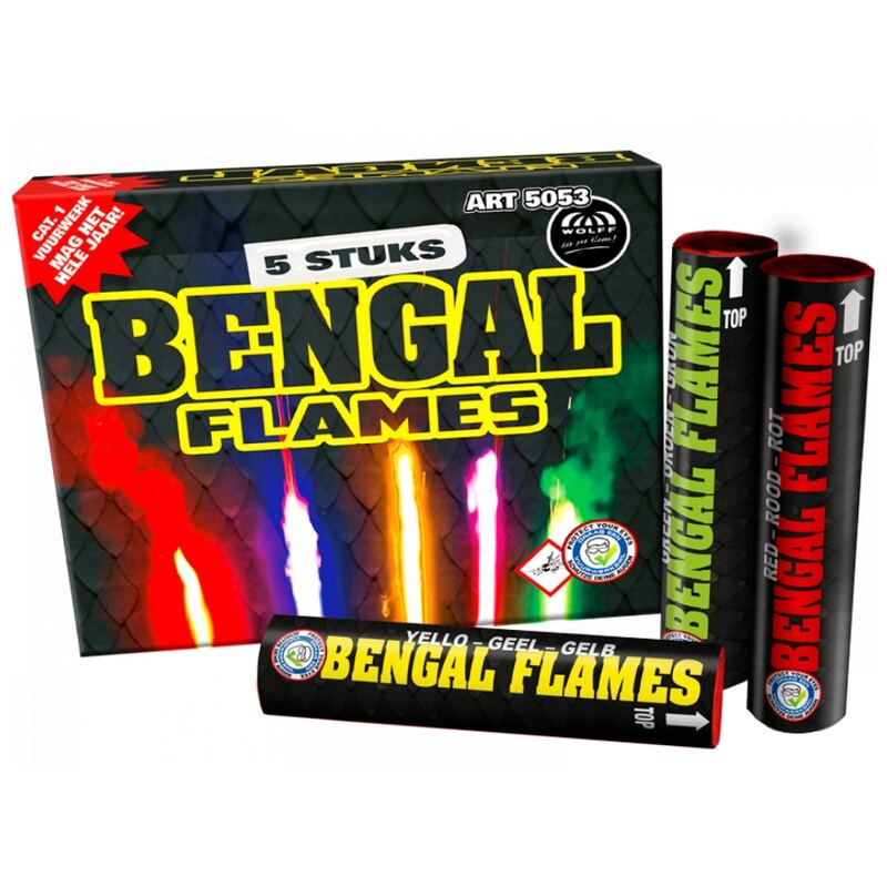 Bengal Flames Heldere Fakkels - Wolff Vuurwerk (5 stuks / pak)