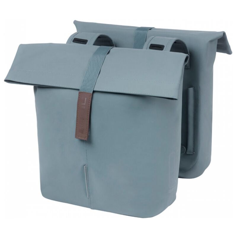 Fietstassen Basil City Vegan Leather dubbel 32 liter blauw