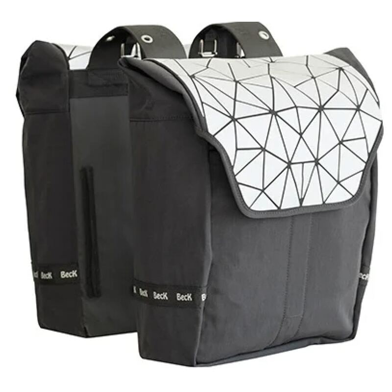 Fietstas Beck Ultra Deluxe dubbel 32 liter zilver