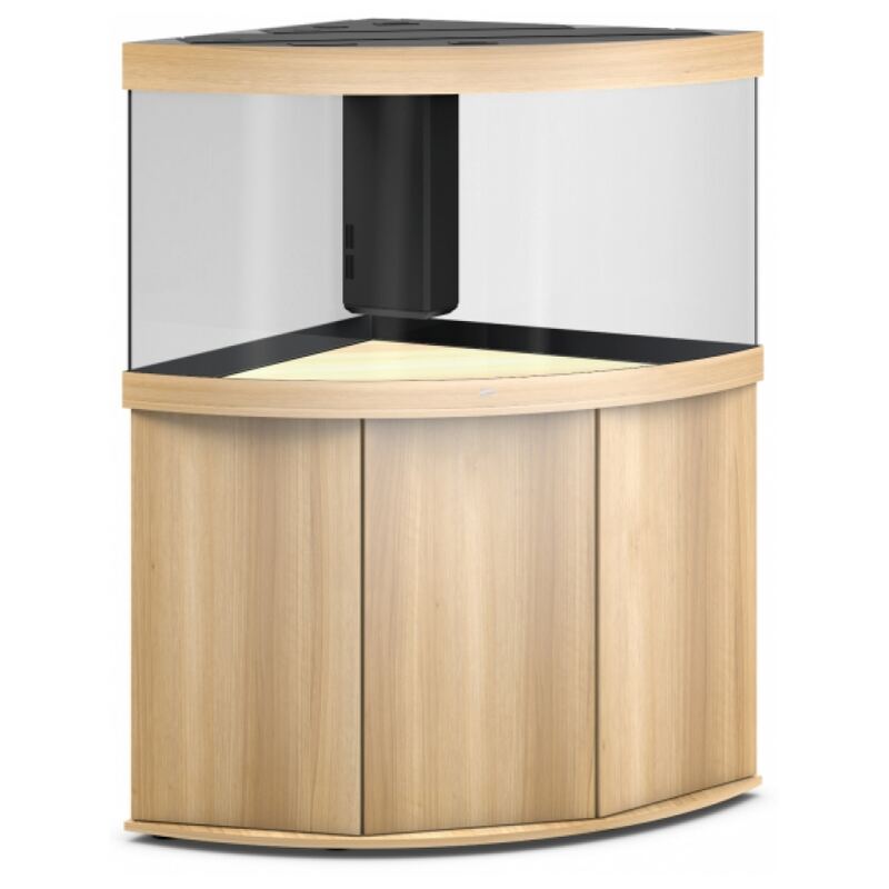 JUWEL Trigon 350 SBX Aquariumcombinatie met LED-verlichting, filter, verwarming en onderkast. Licht hout