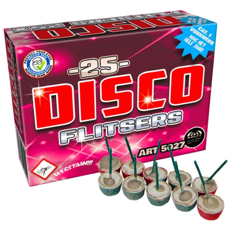 Disco Flitsers flitstabletten - Wolff Vuurwerk (25 stuks / pak)