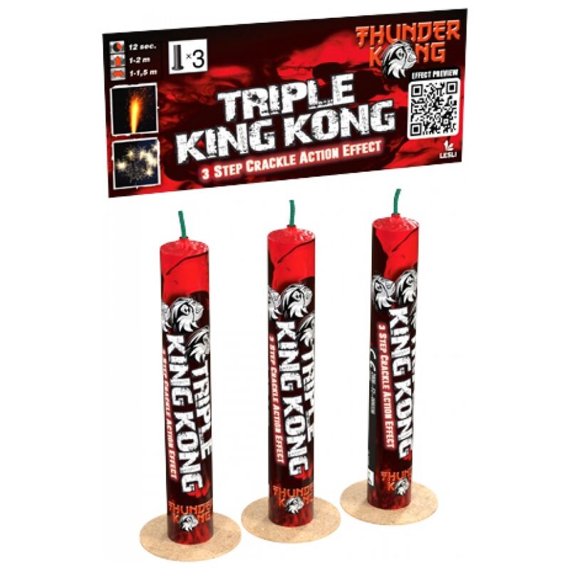 Triple King Kong single tubes - Lesli Fireworks (3 stuks / pak)