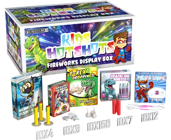 Kids Hotshots Display Box pakket - Lesli Fireworks (1820 stuks / pakket)