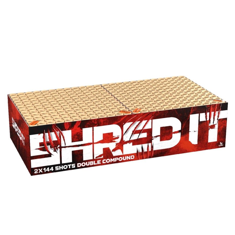 SHRED IT Showbox compound cakebox - Lesli Fireworks (3800 gram / 288 schots)