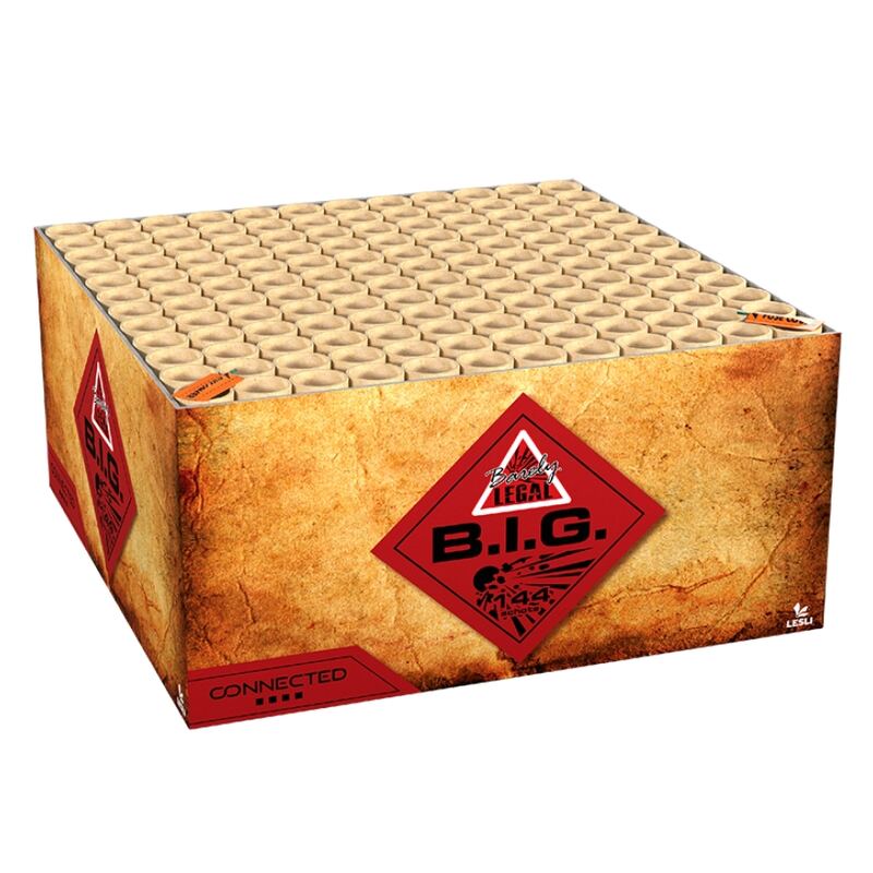 B.I.G. Show Salvo compound cakebox - Barely Legal (1800 gram / 144 schots)