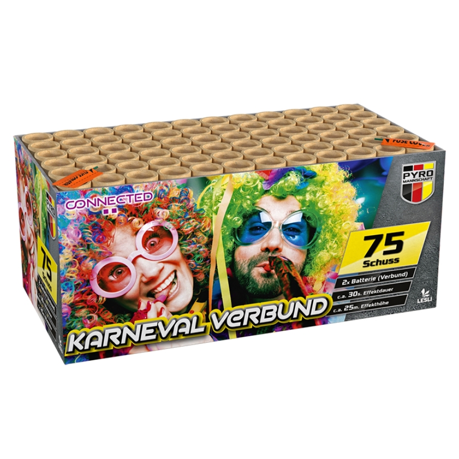 Karneval Verbund compound cakebox - Pyro Mannschaft (550 gram / 75 schots)
