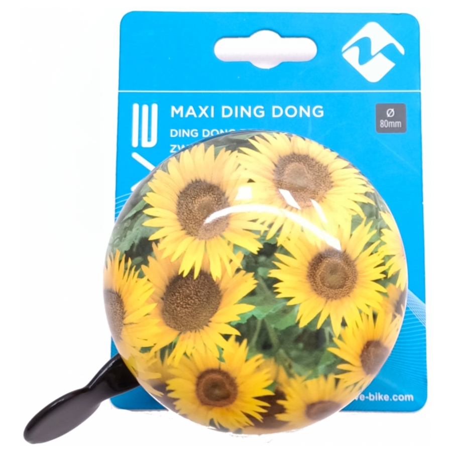Fietsbel M-Wave Maxi Ding Dong aluminium sunflowers
