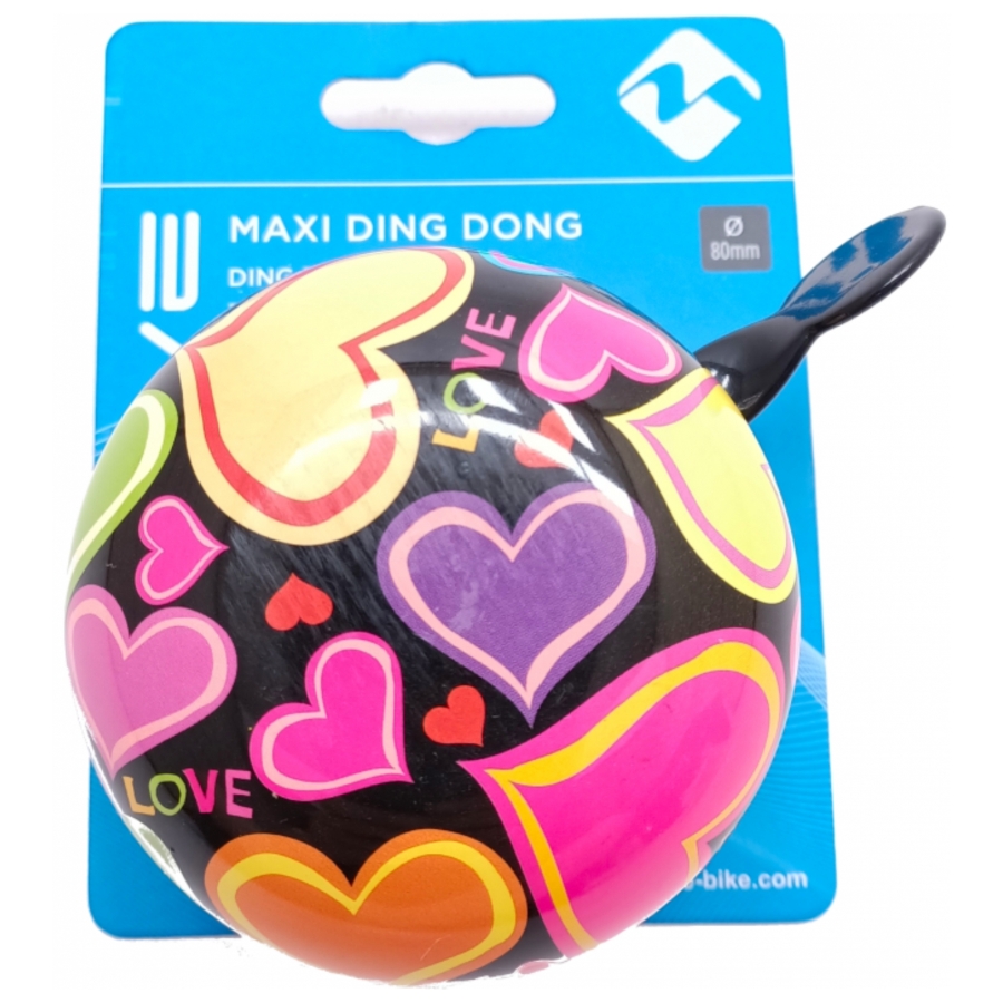 Fietsbel M-Wave Maxi Ding Dong aluminium hearts