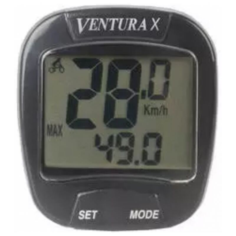 Fietscomputer Ventura X Bedraad 10 functies zwart