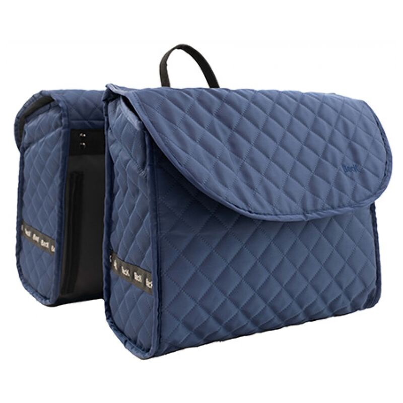 Fietstas Beck Quilted Deluxe dubbel 36 liter blauw