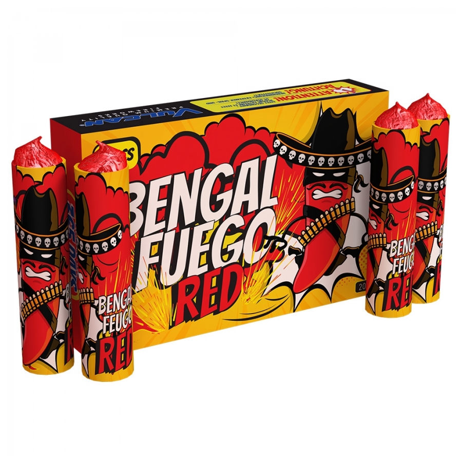 Bengal Fuego RED fonteinen - Vulcan Fireworks (5 stuks / doos)