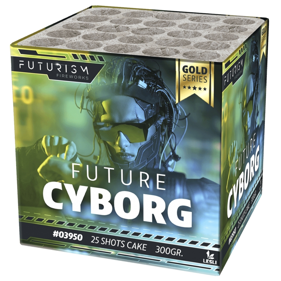 Future Cyborg siercake - Futurism Fireworks (300 gram / 25 schots)