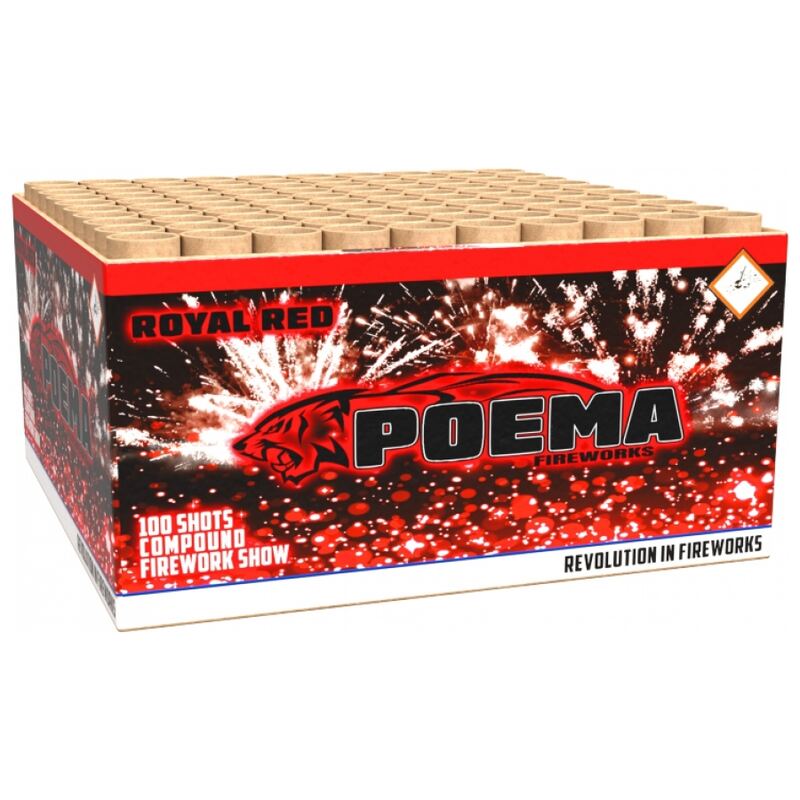 Royal Red compound cakebox - Poema Fireworks (1200 gram / 100 schots)
