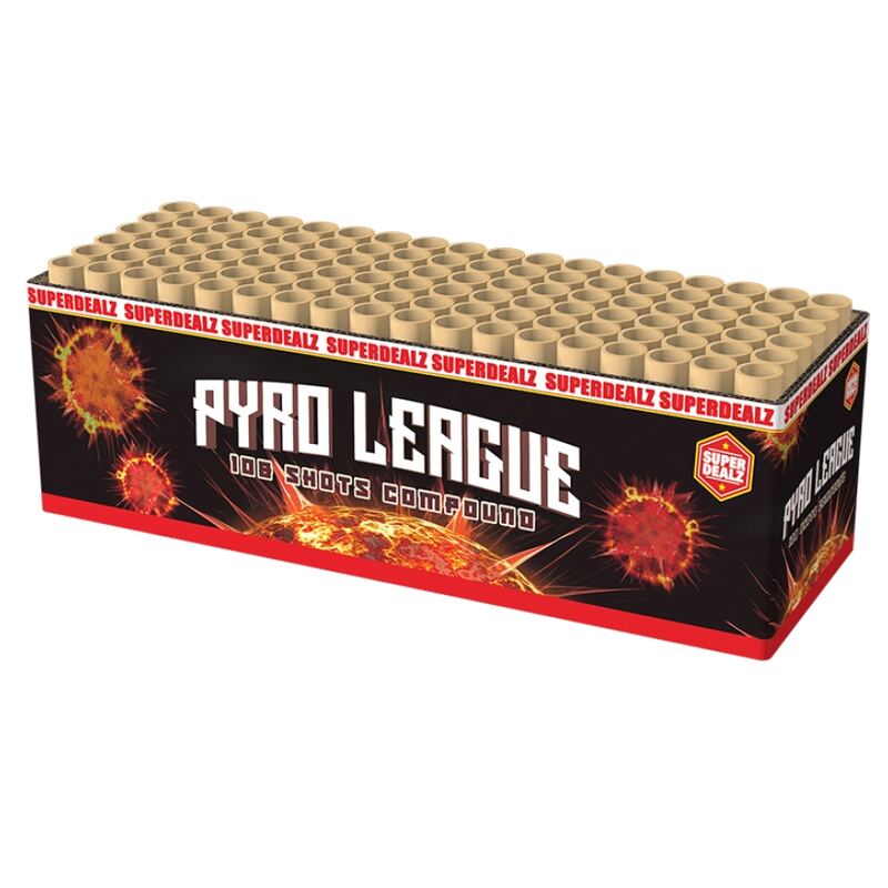 Pyro League compound cakebox - Superdealz (1000 gram / 108 schots)