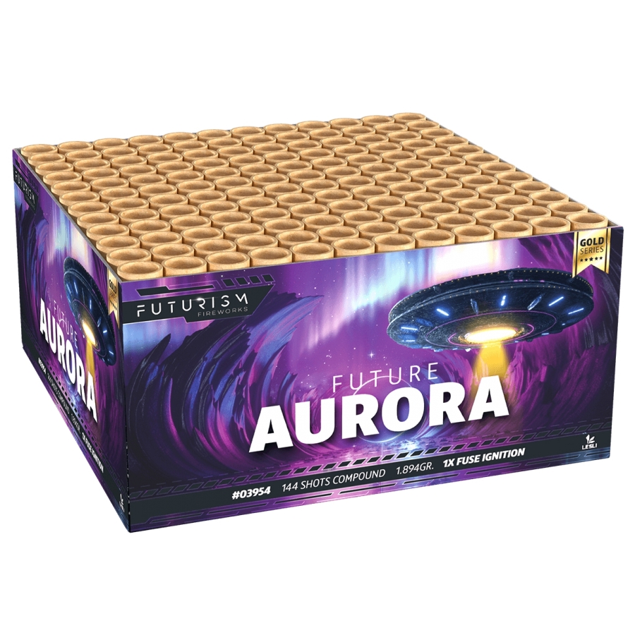 Future Aurora compound cakebox - Futurism Fireworks (2000 gram / 144 schots)