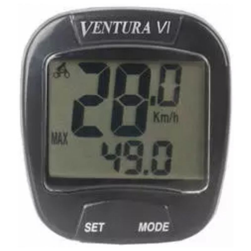 Fietscomputer Ventura X Bedraad 10 functies zwart